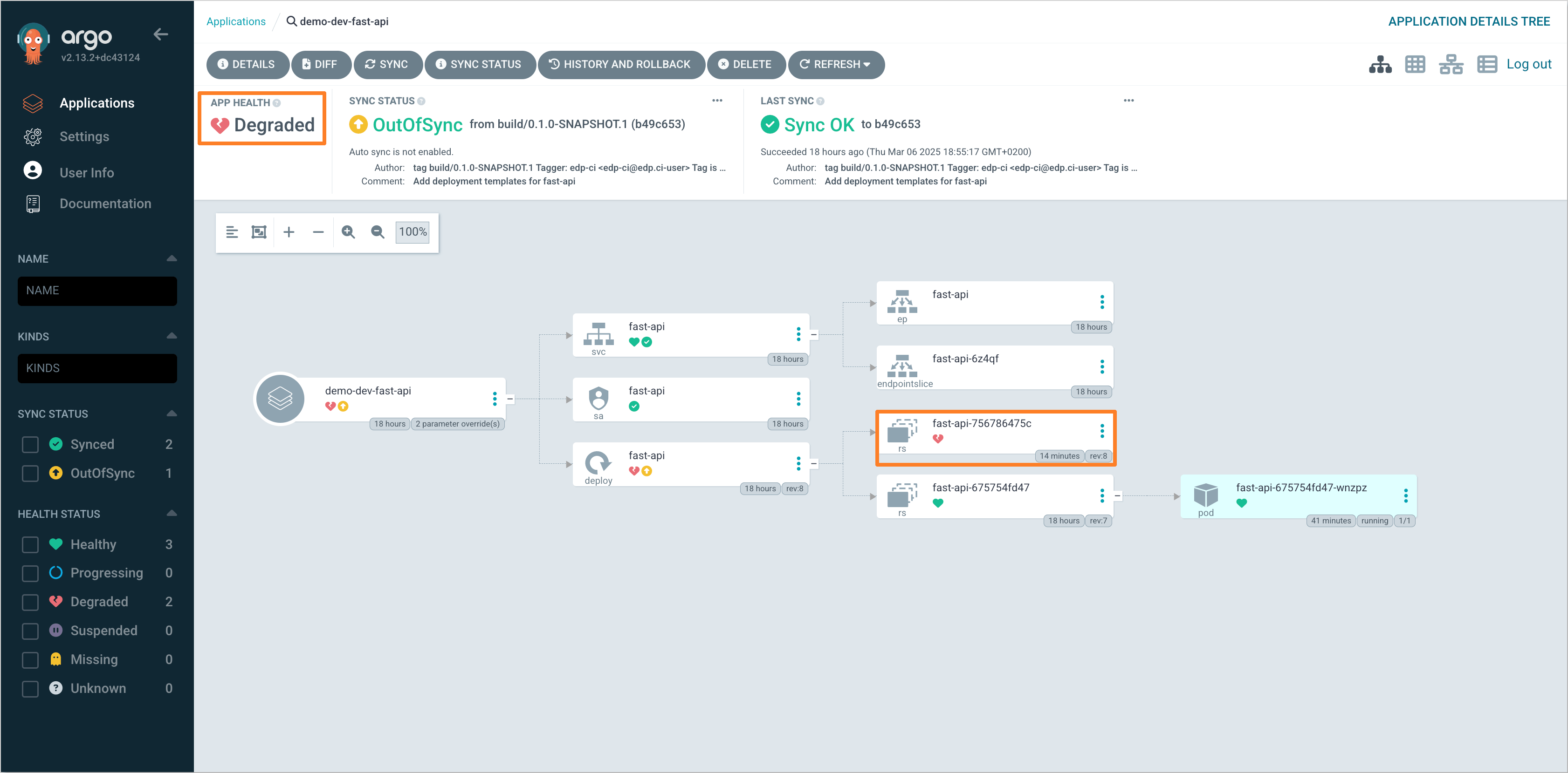 Argo CD Degraded Application