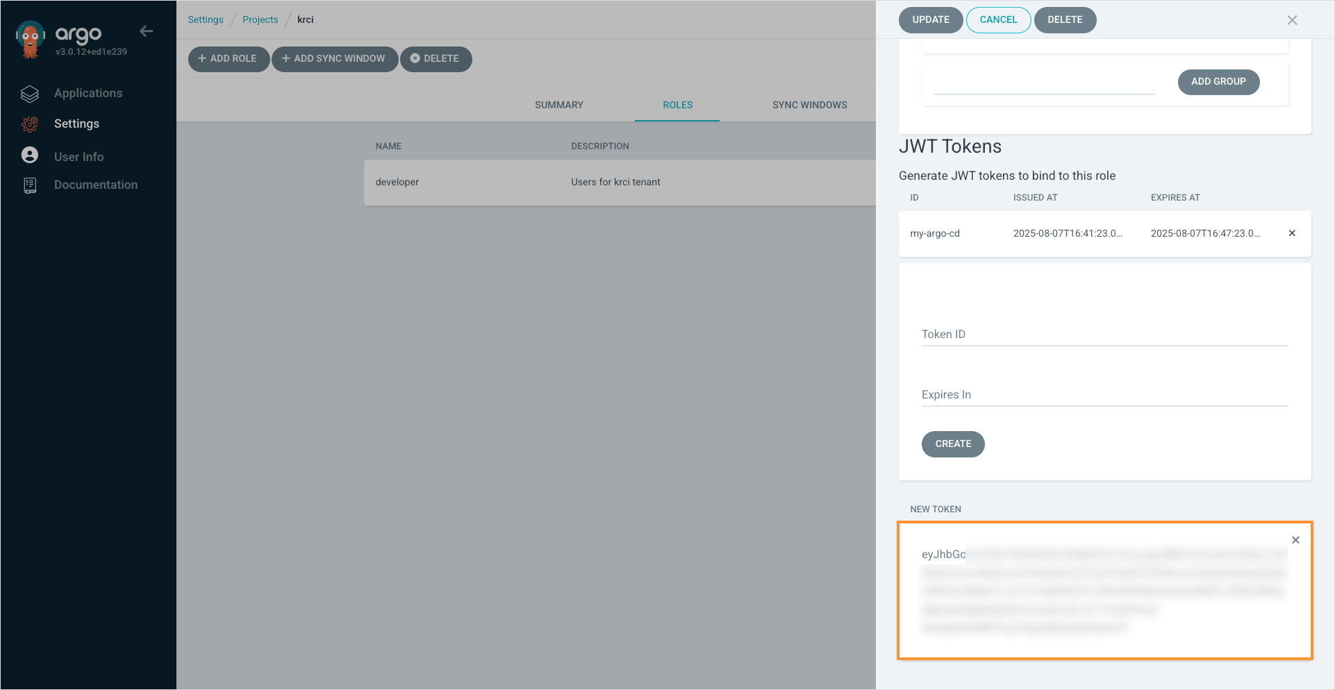 Copy token data