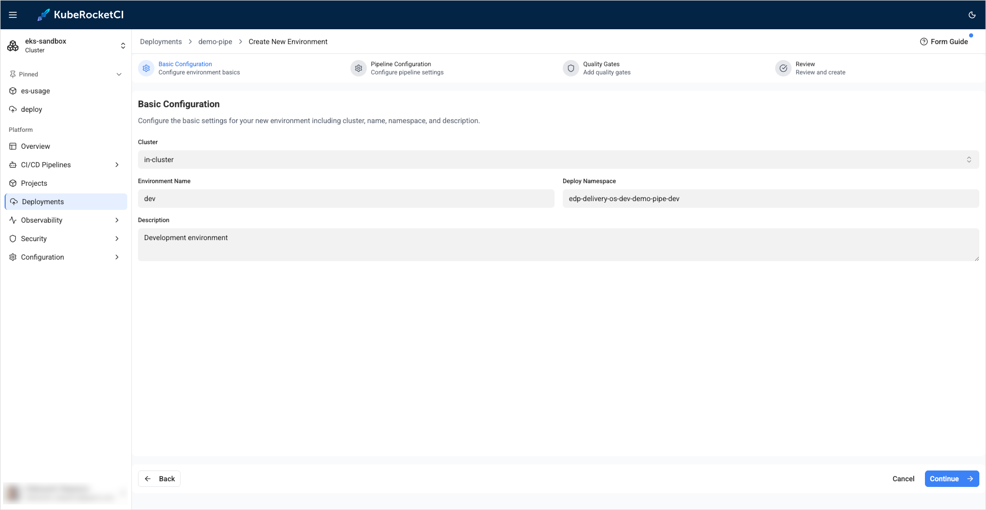 Basic configuration Basic configuration