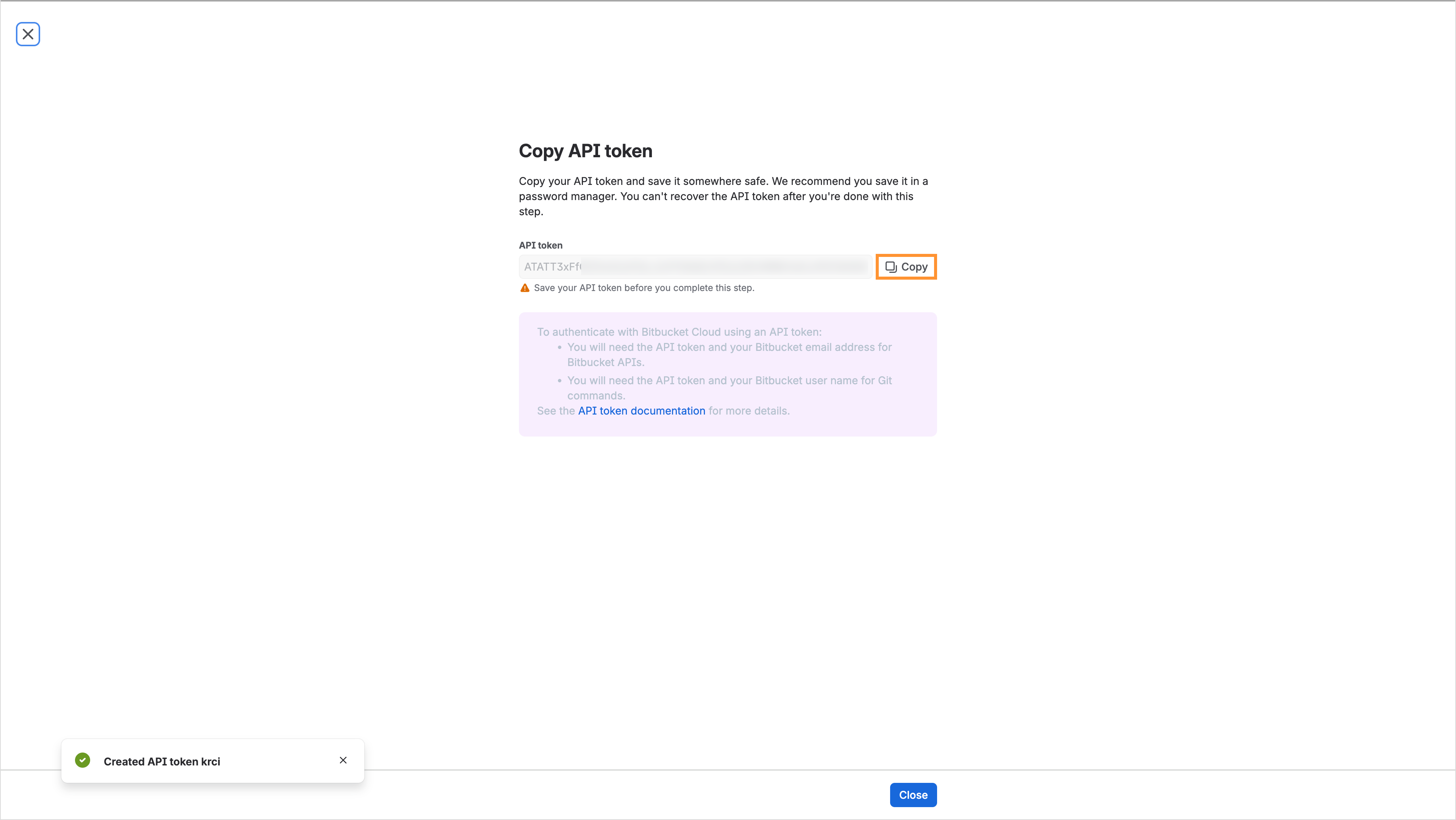 Copy token