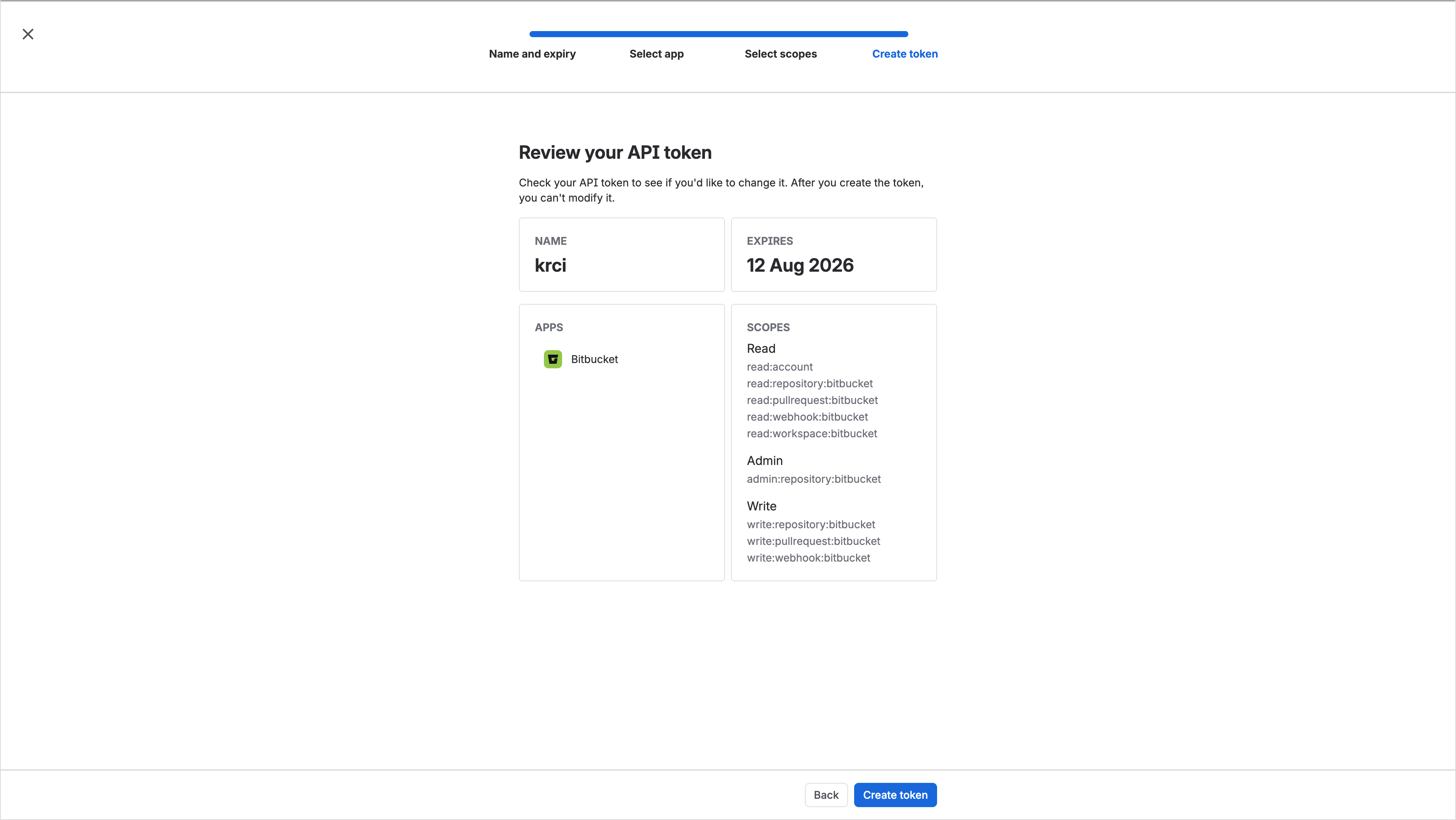 Create token