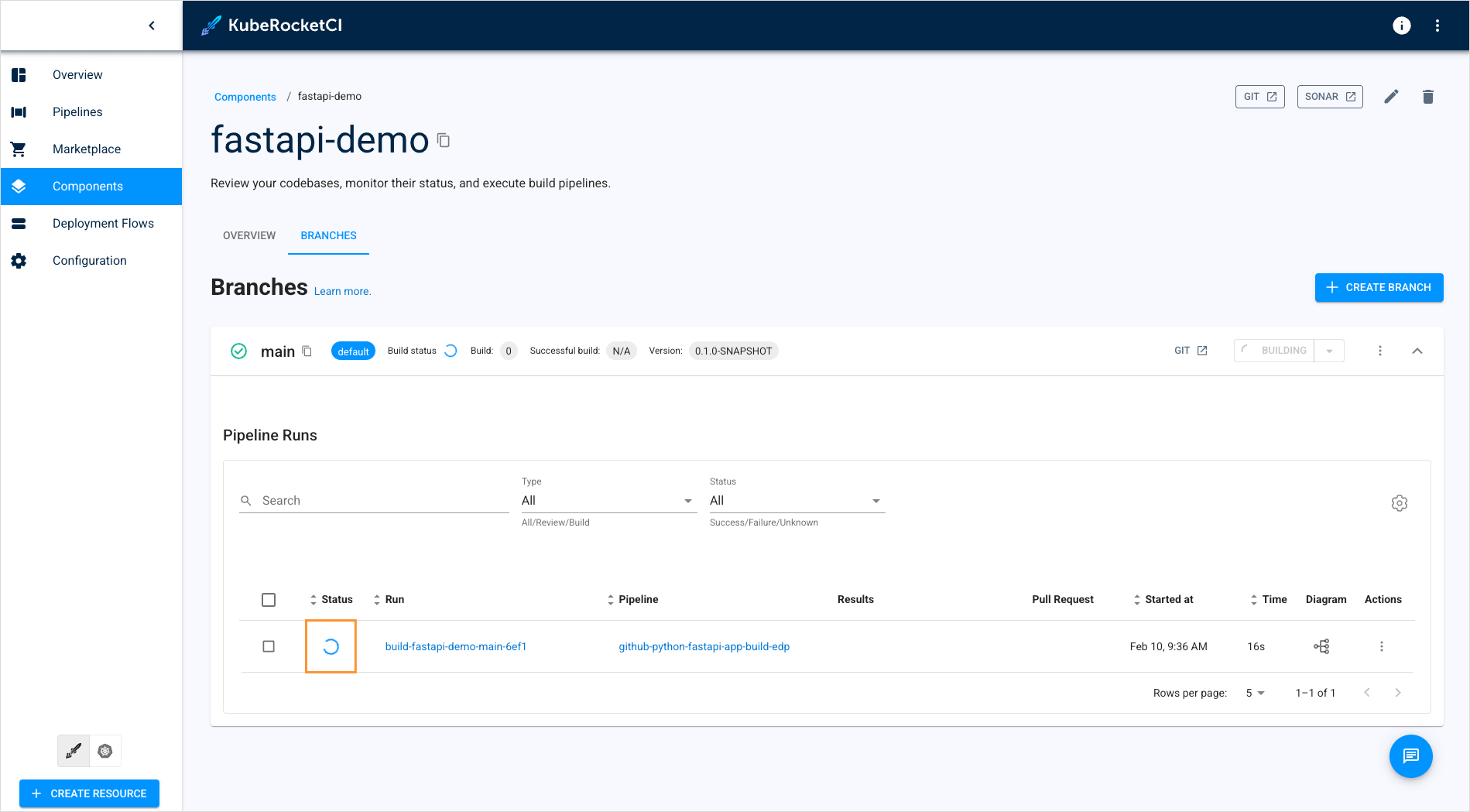 Branch Build Pipeline