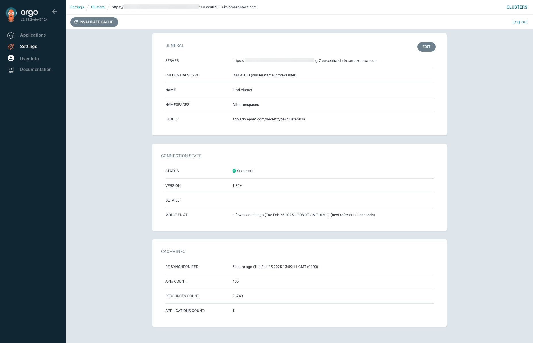 ArgoCD cluster IRSA status