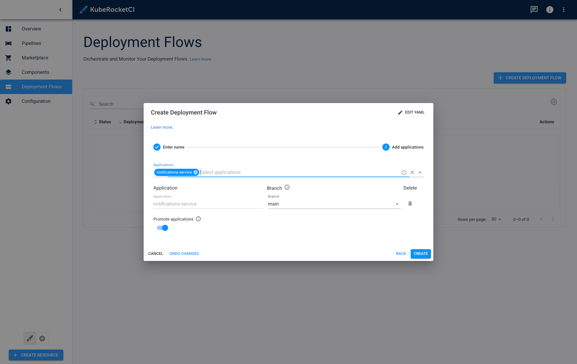 Create deployment flow