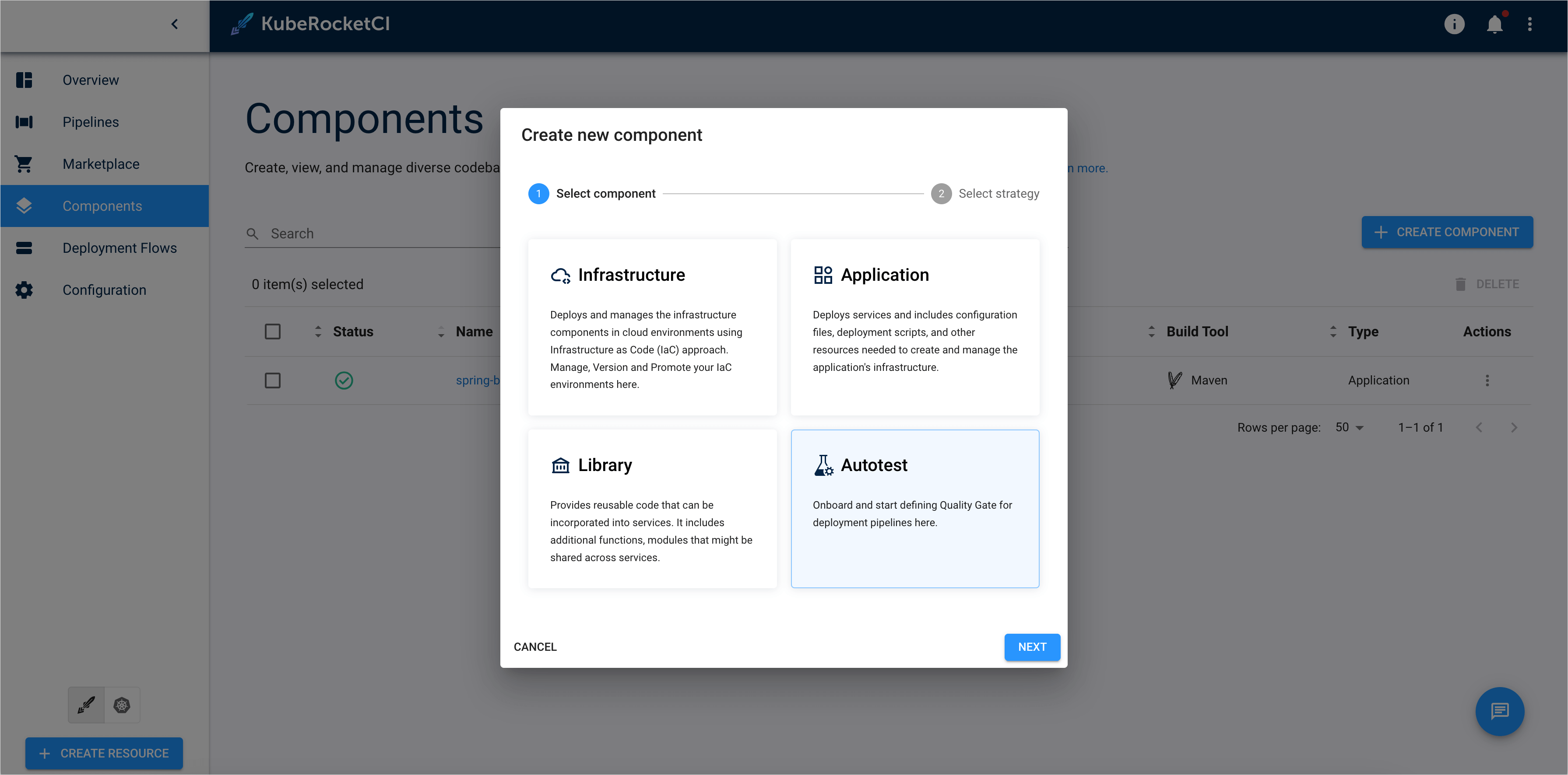 Autotests component