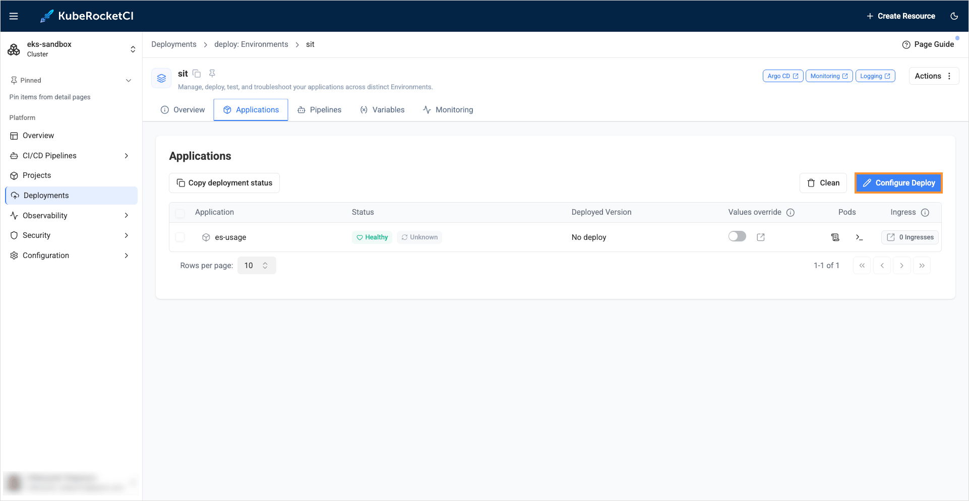Configure deploy Configure Deploy