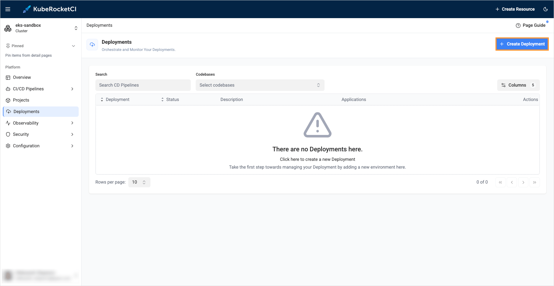 Create deployment