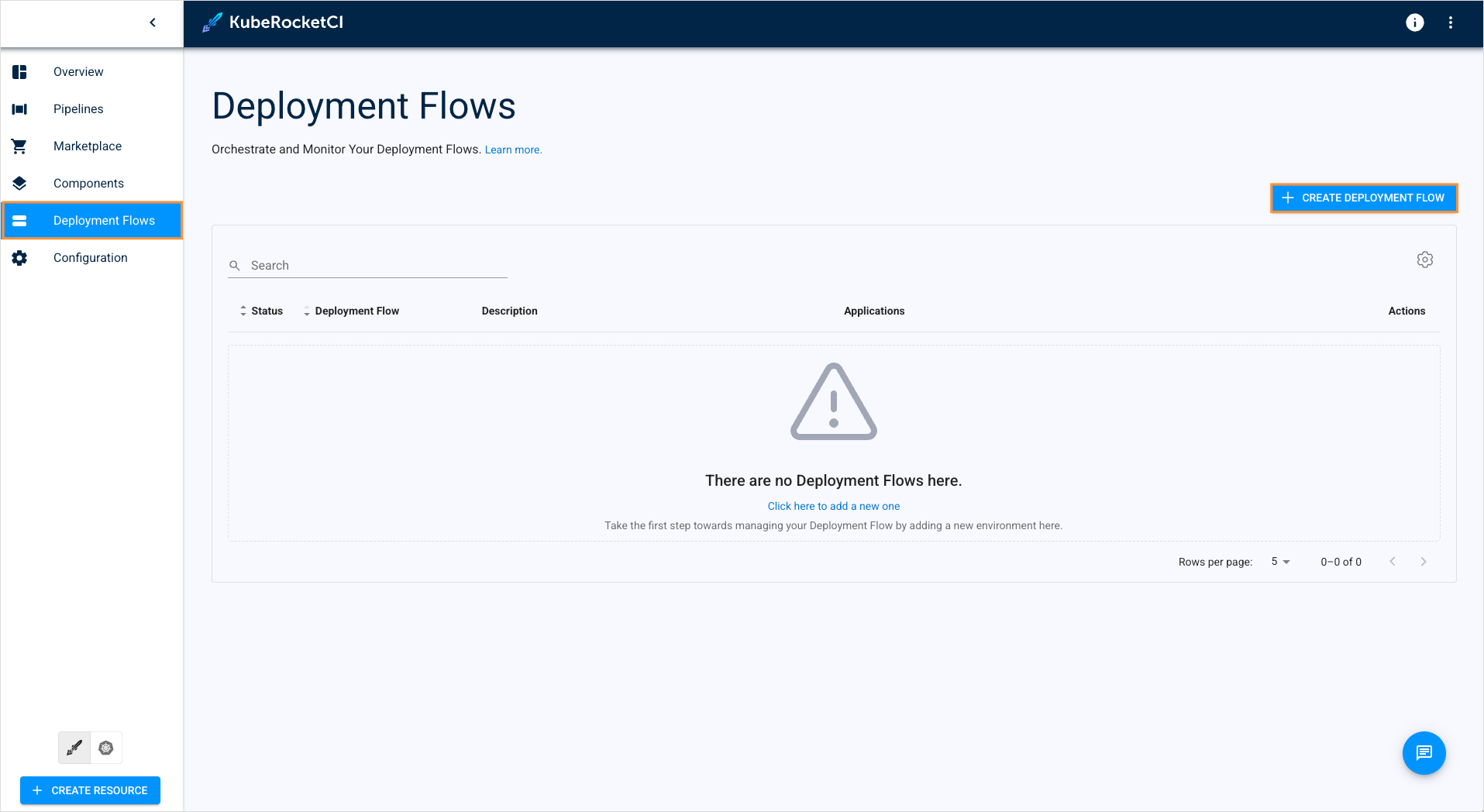 Create deployment flow