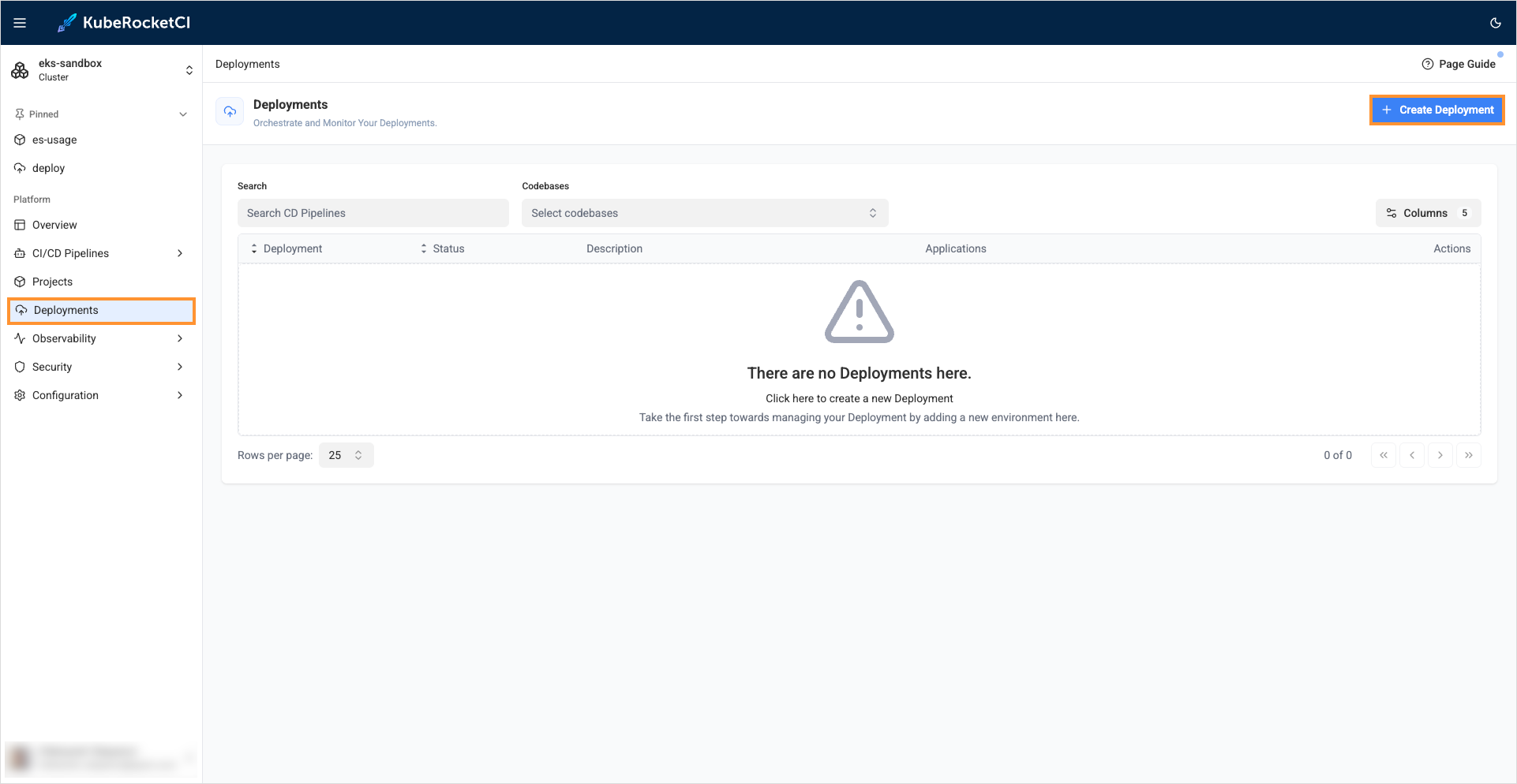 Deployment Flows section Deployment flows section