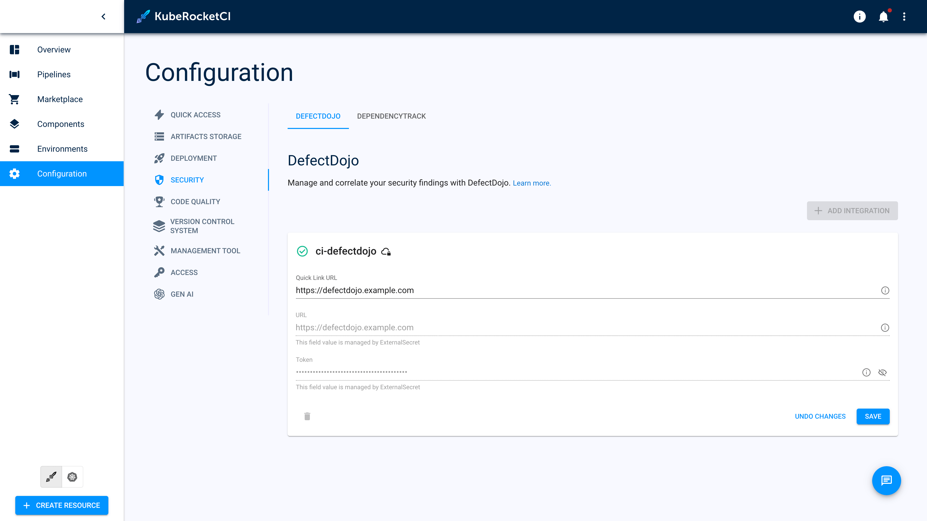 Dependency-Track managed by external secret operator