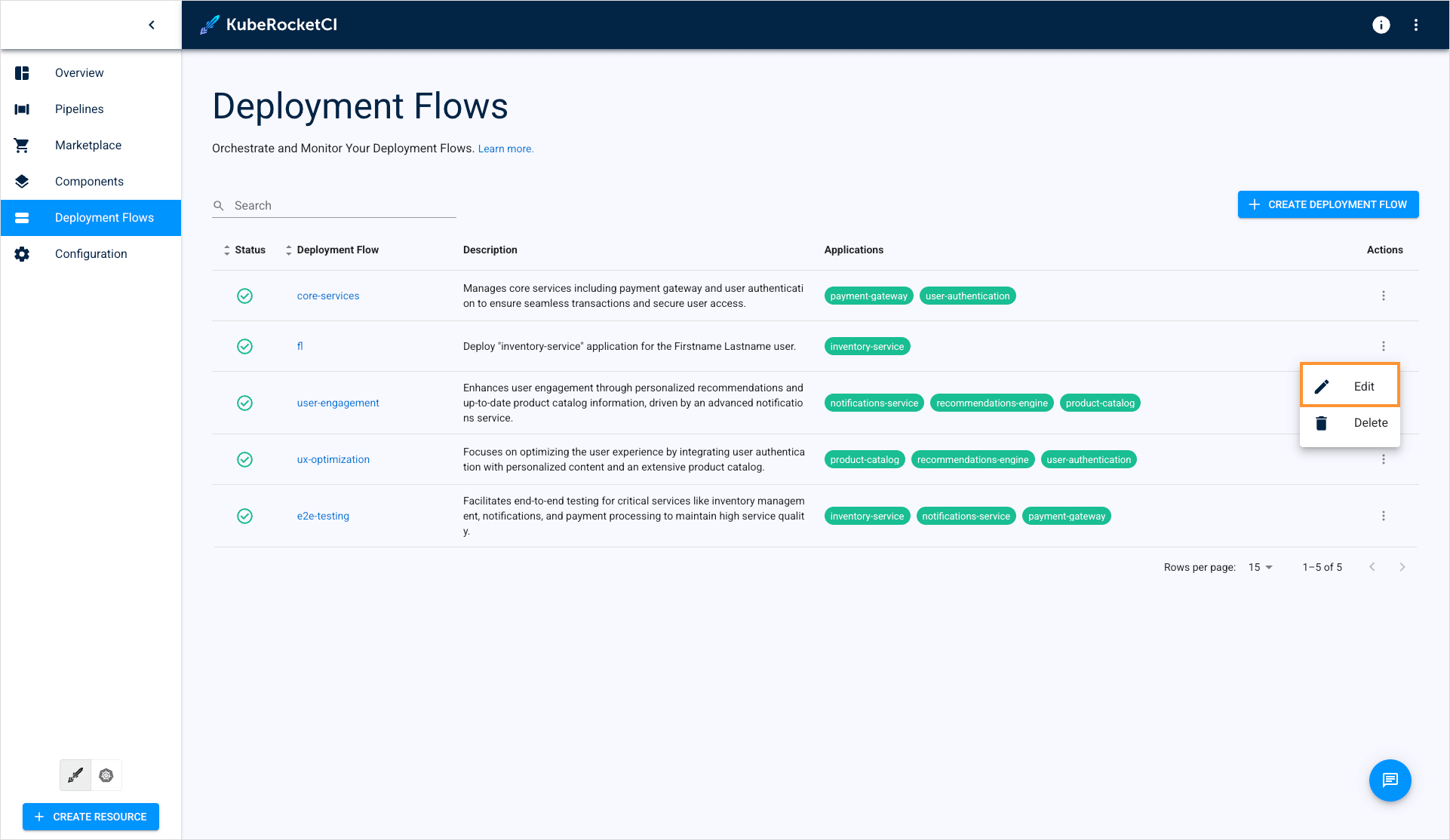 Delete deployment flow