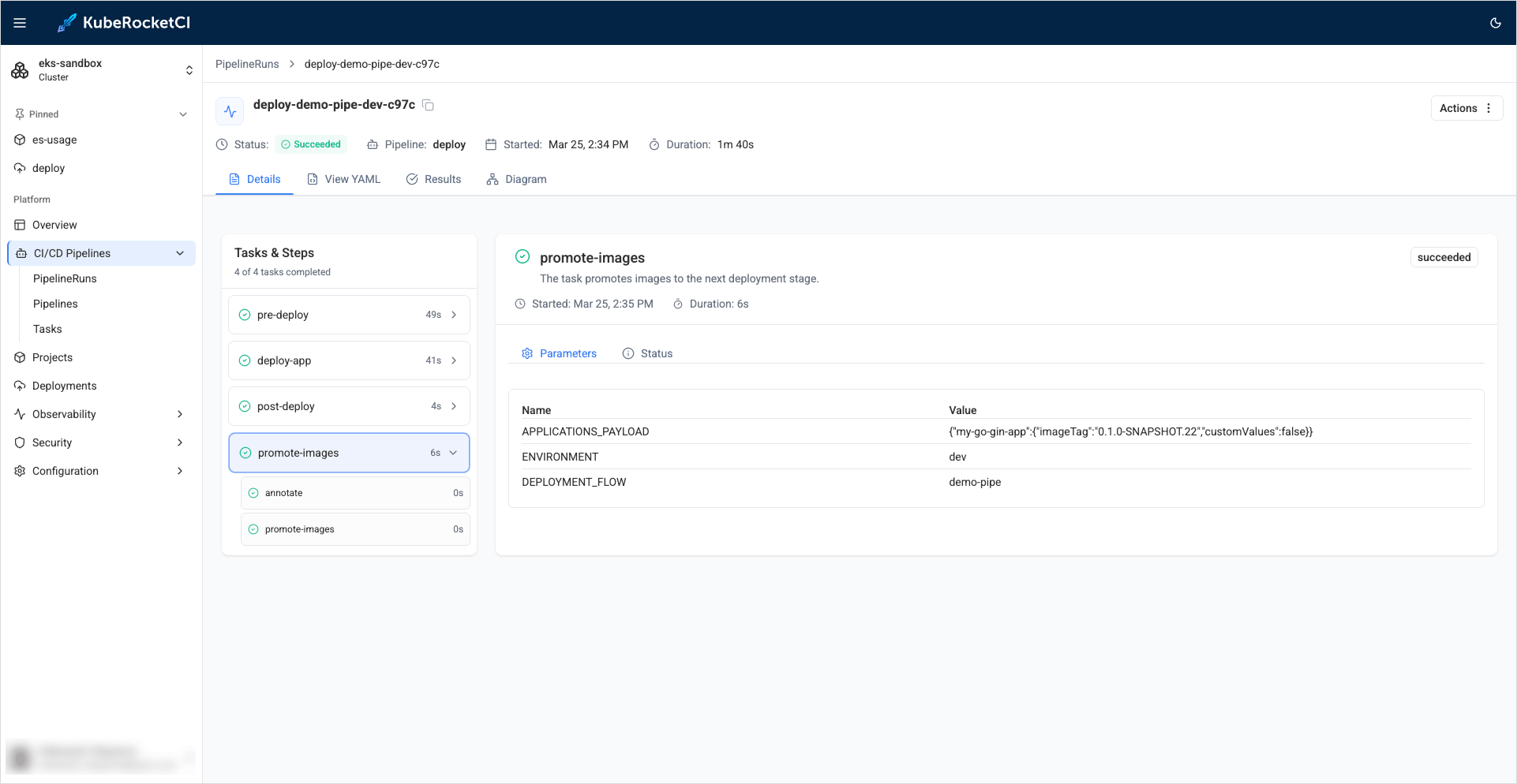 Deploying application