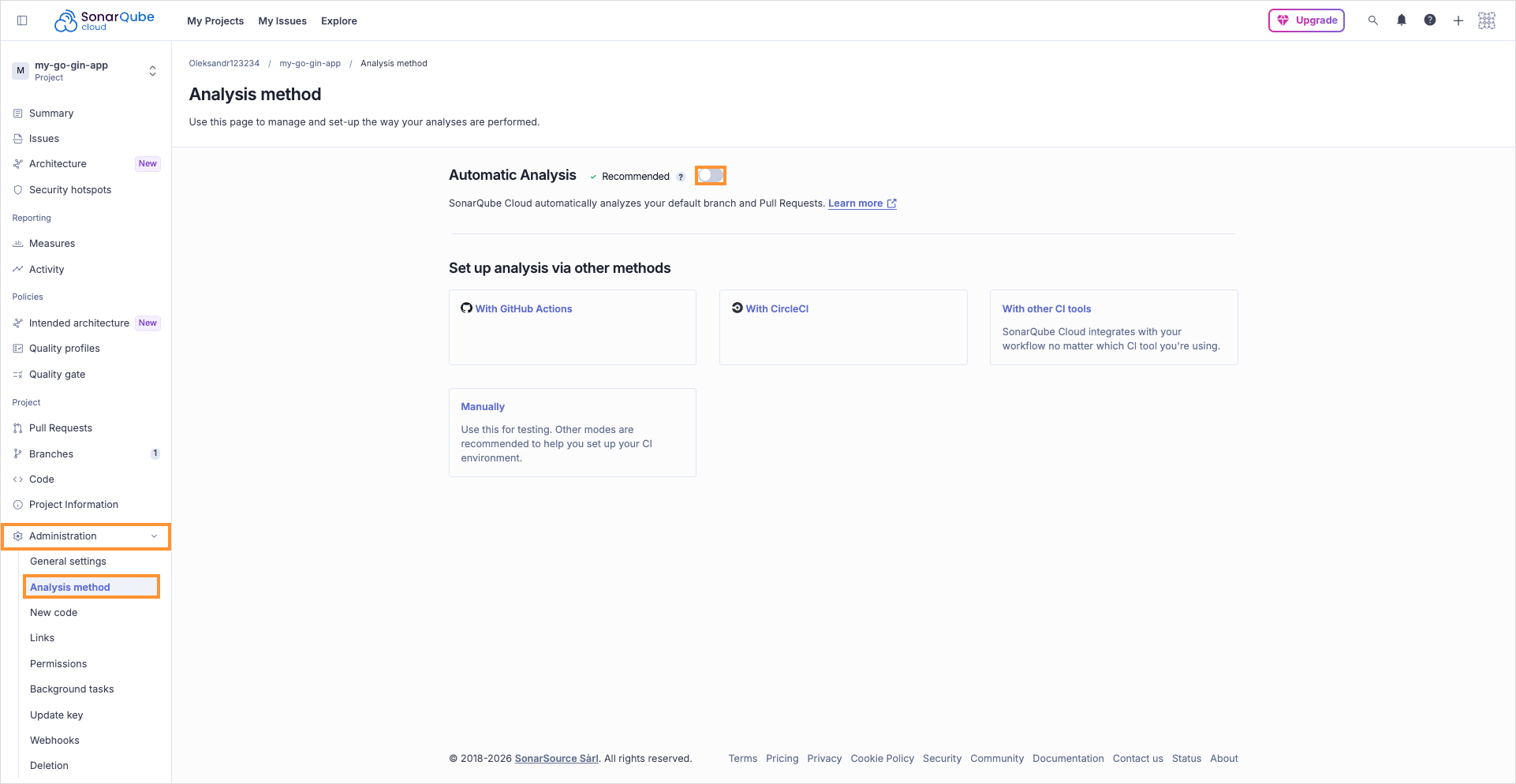 Disable automatic scans