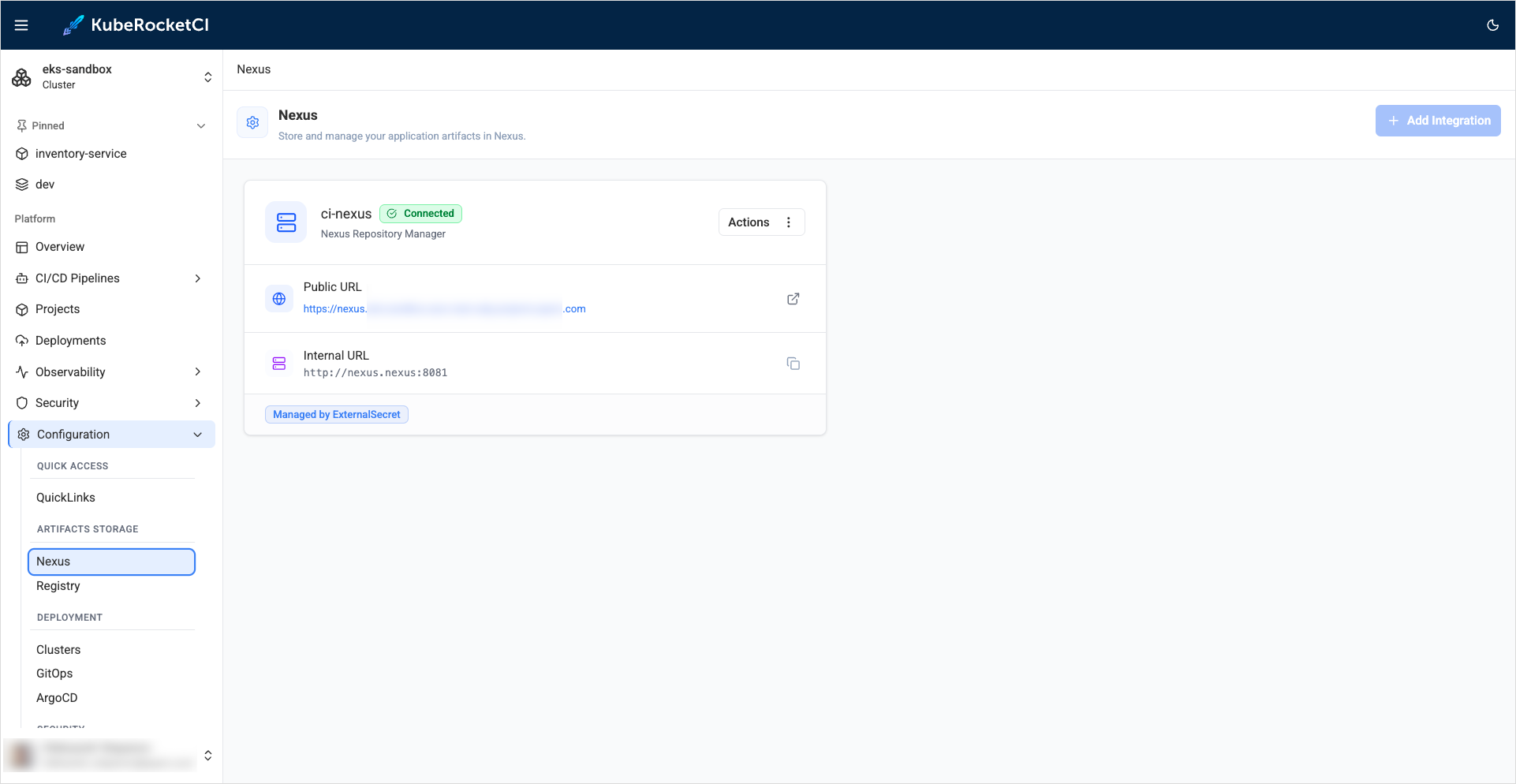 Nexus managed by external secret operator
