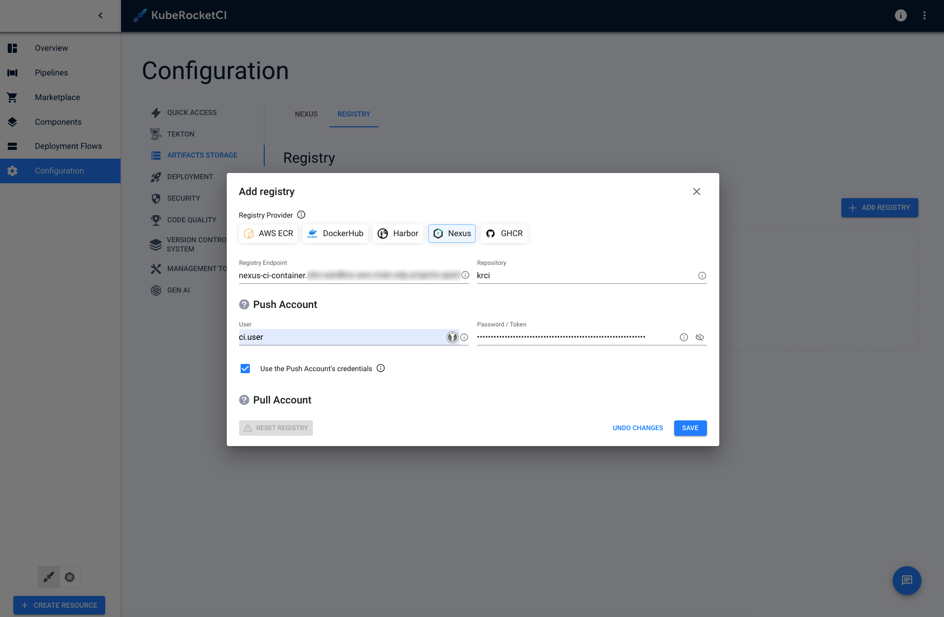 Kuberocketci add nexus registry