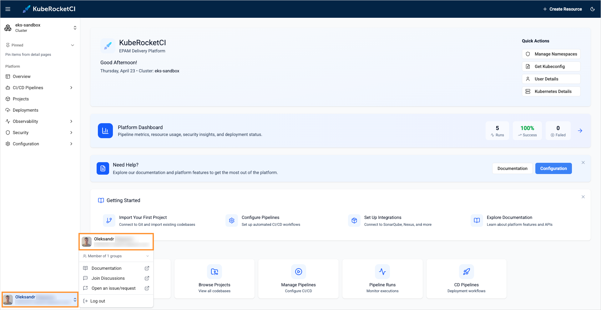 Portal user profile picture