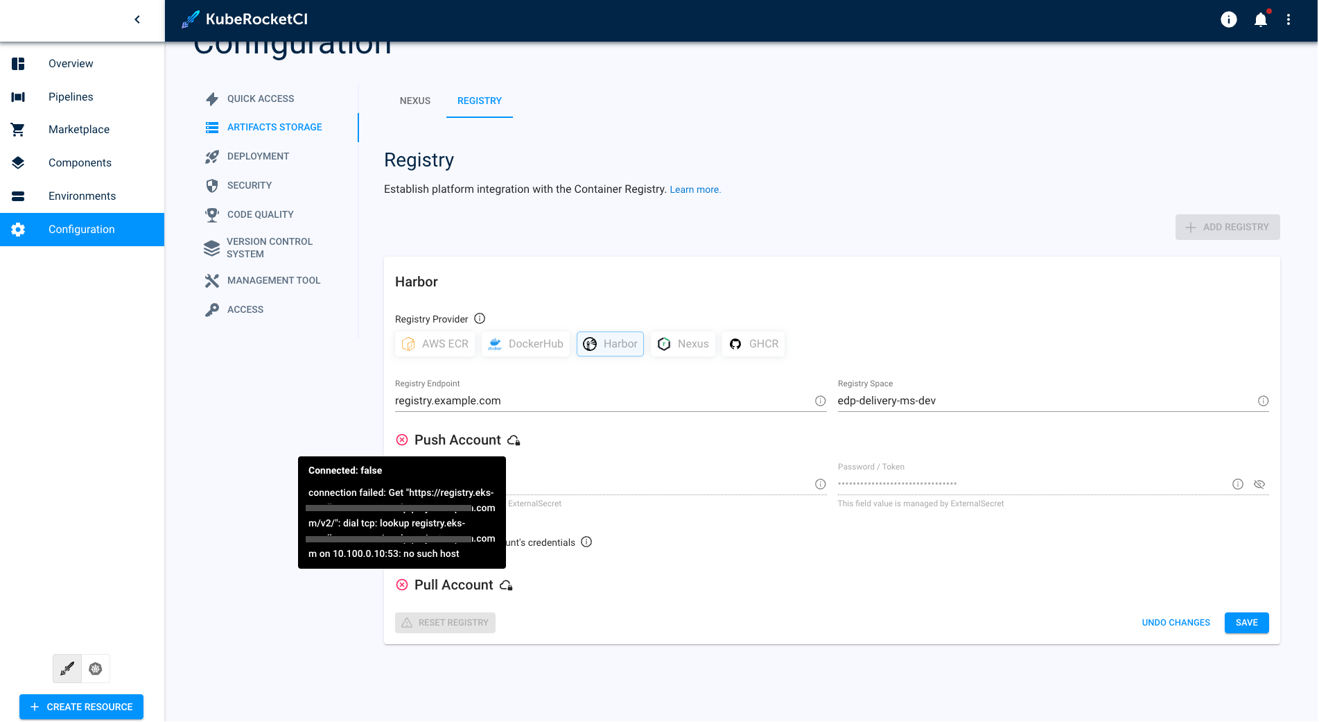 Container registry issue