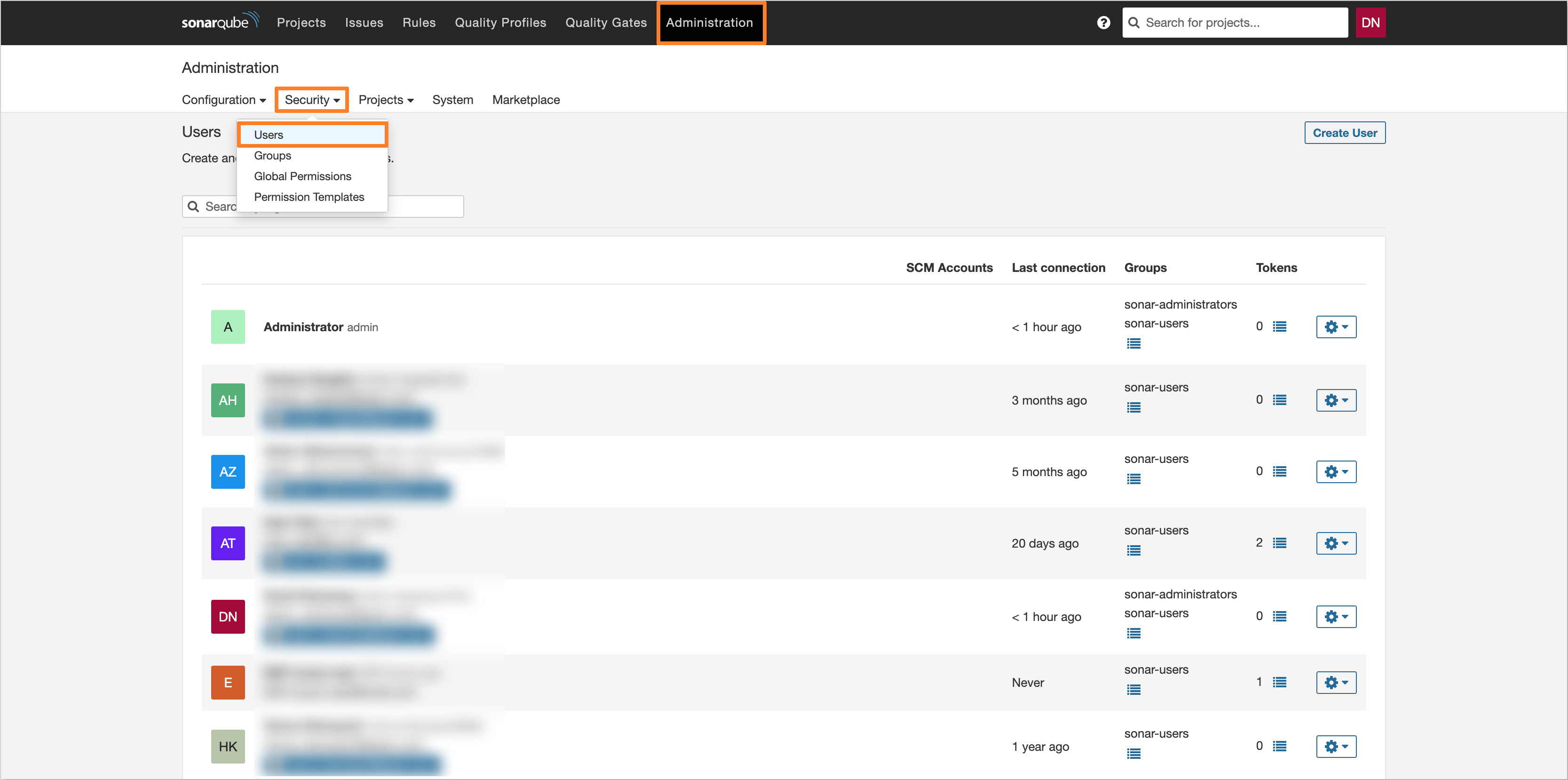 SonarQube Administration