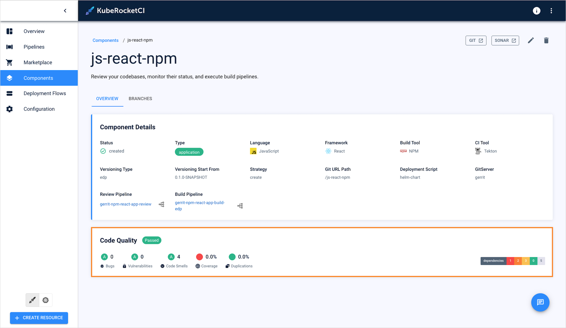 SonarQube and Dependency-Track widgets