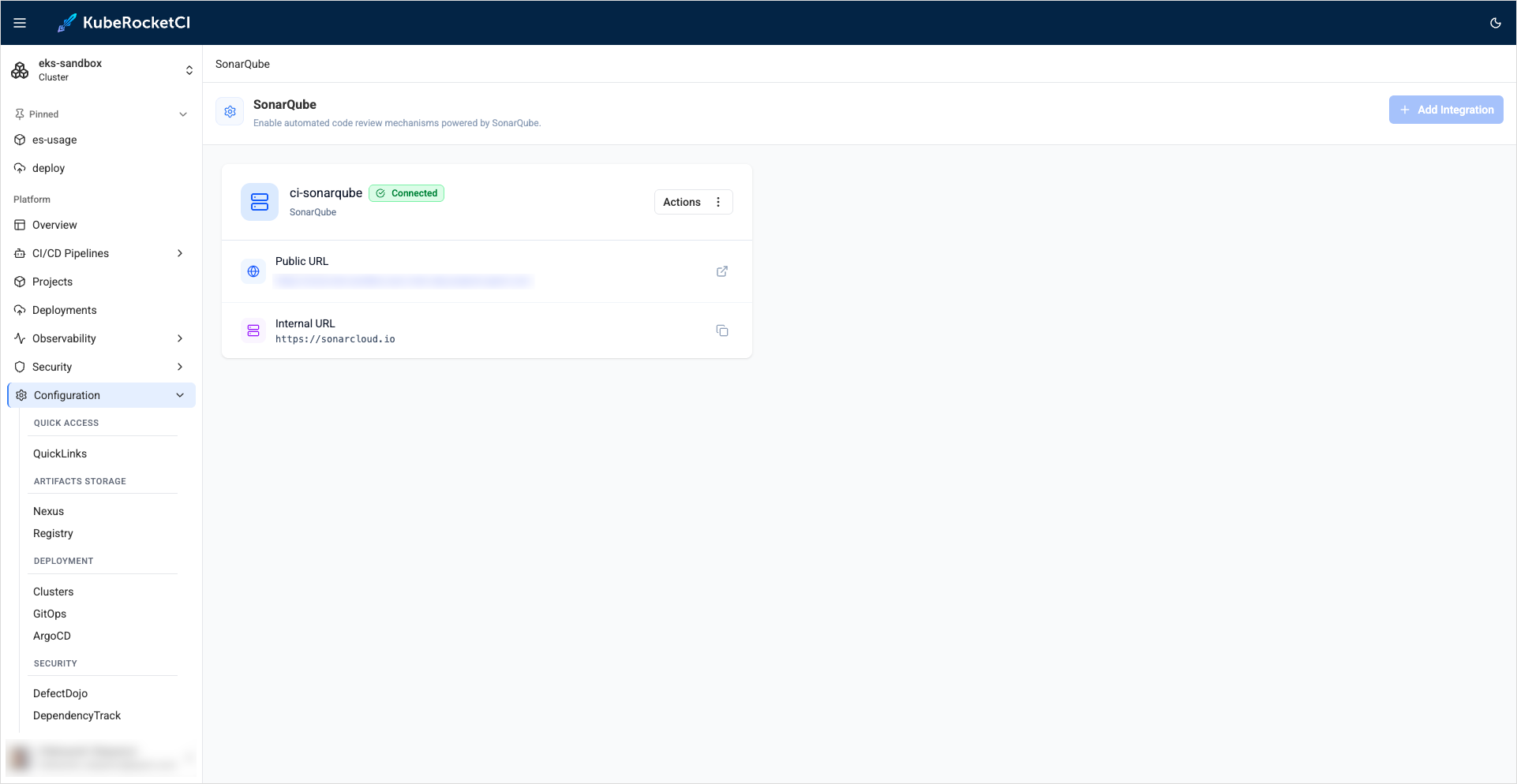 SonarQube integration