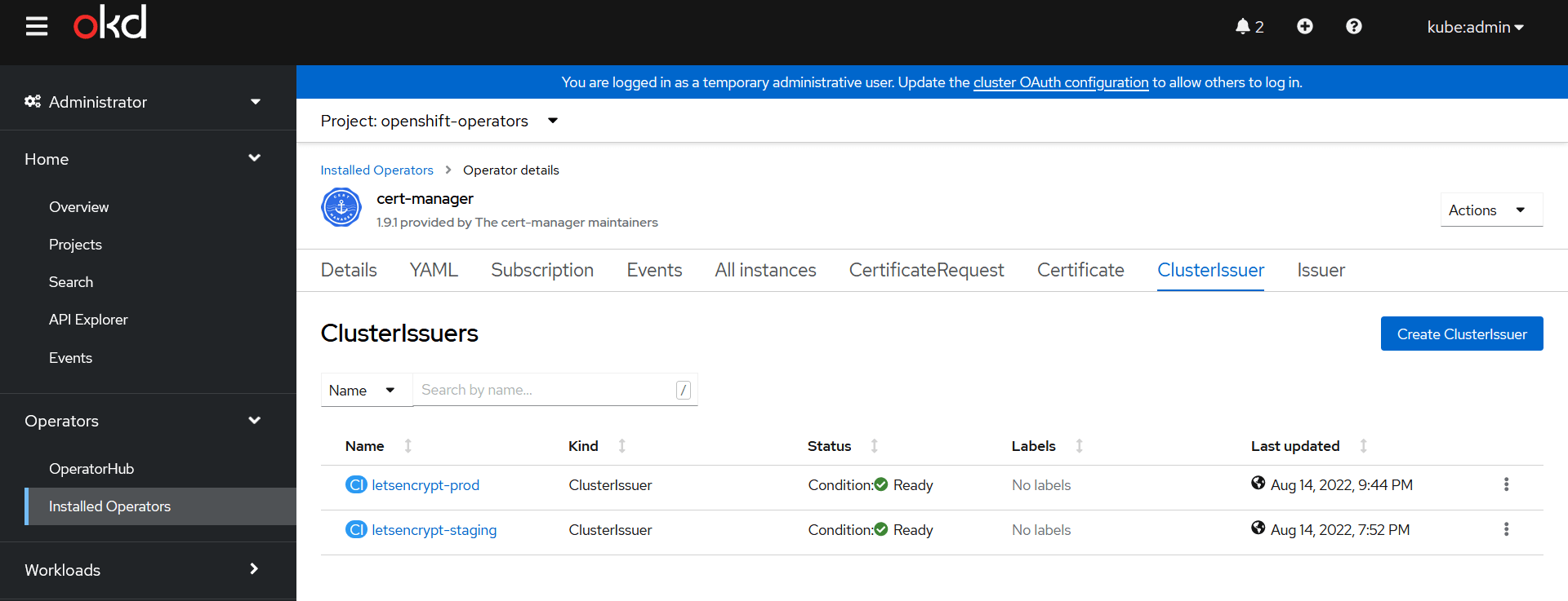 Cert-Manager ClusterIssuer