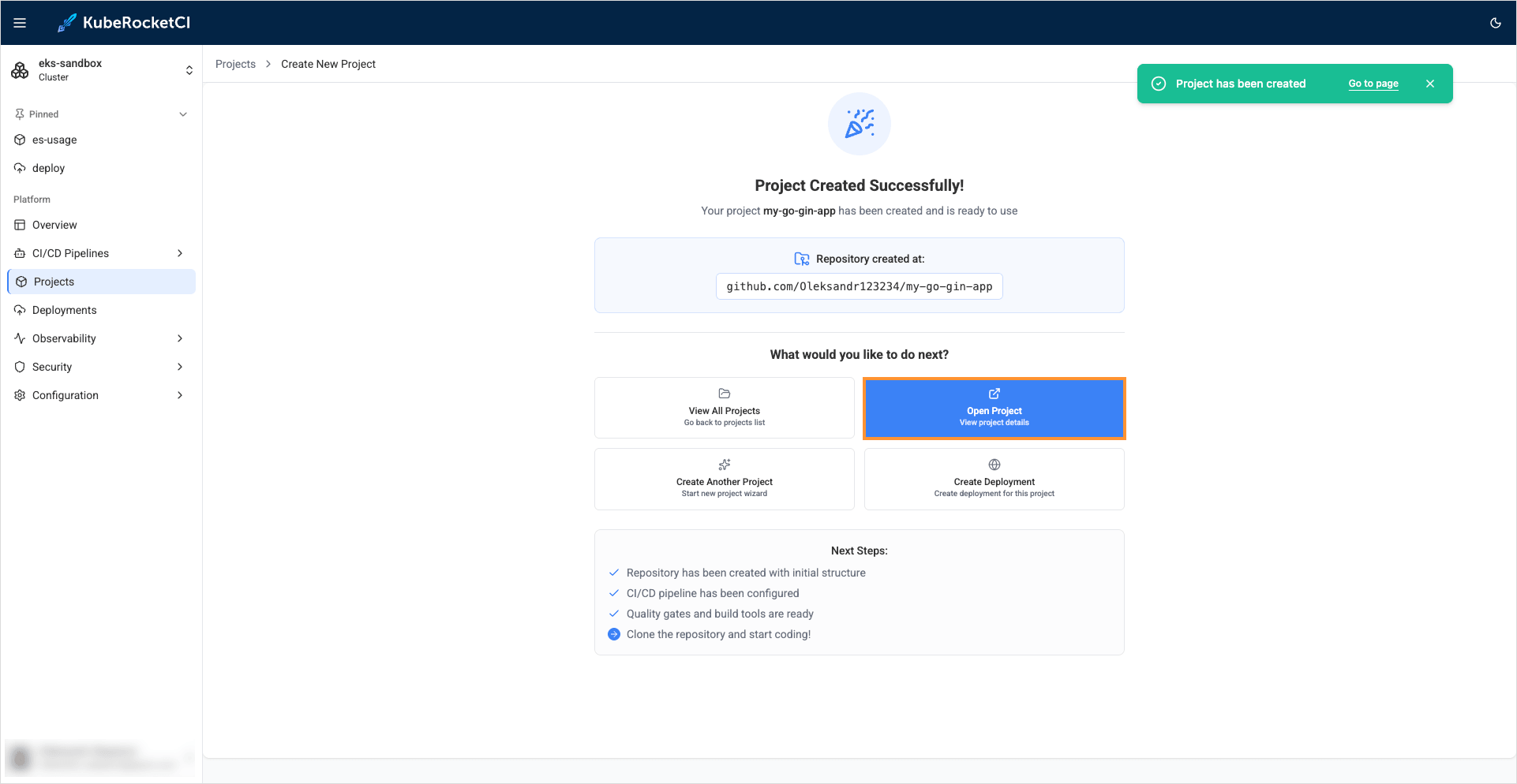Marketplace notification